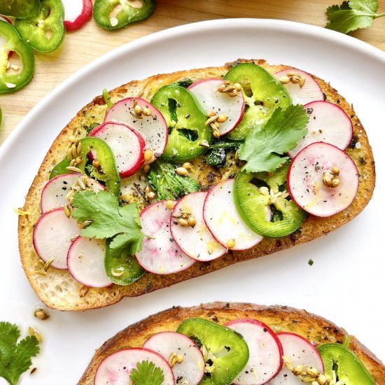 Radish Jalapeno Toasty