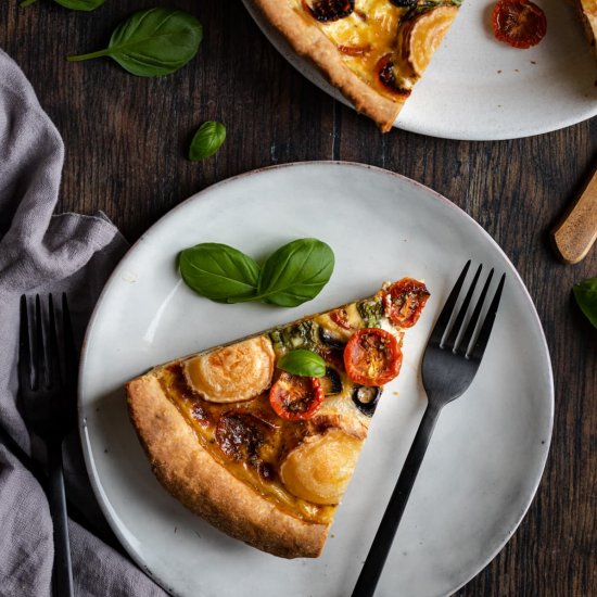 Cheese and Tomato Quiche