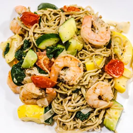 Shrimp Edamame Linguini