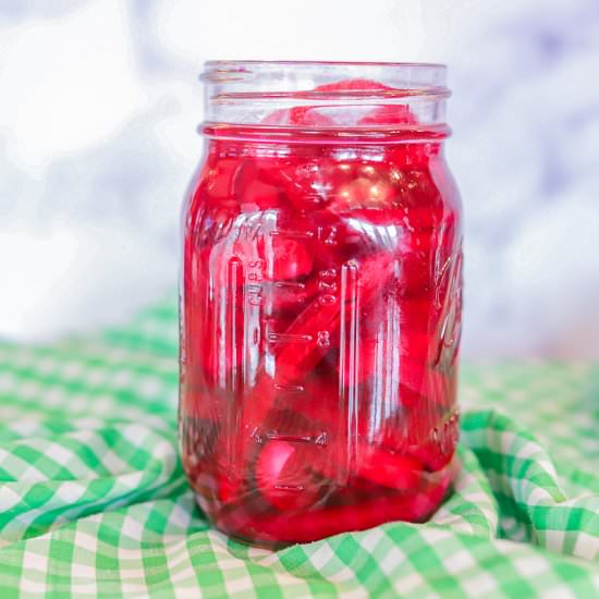 Pink Onions Pickled in Beet Juice