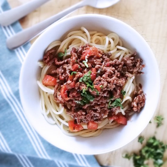 Low FODMAP Spaghetti Bolognese