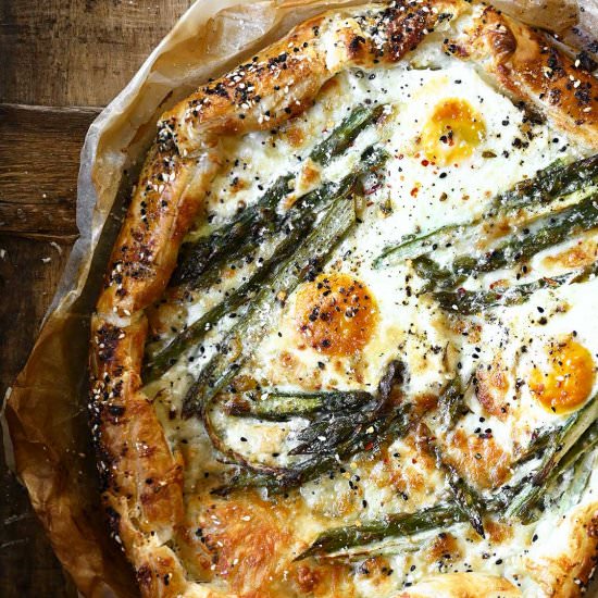 Cheese and Asparagus Galette