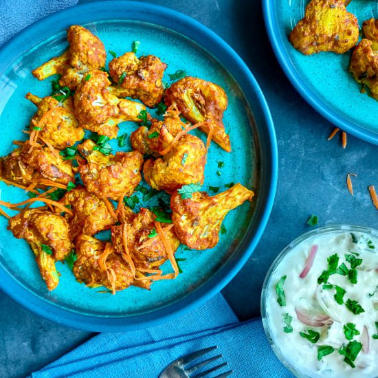 Roasted tandoori cauliflower wings