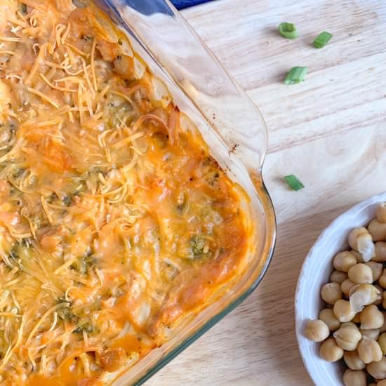 Cheesy Buffalo Chickpea Chicken