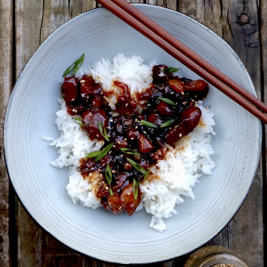 Sweet & Sticky Pork Belly over Rice