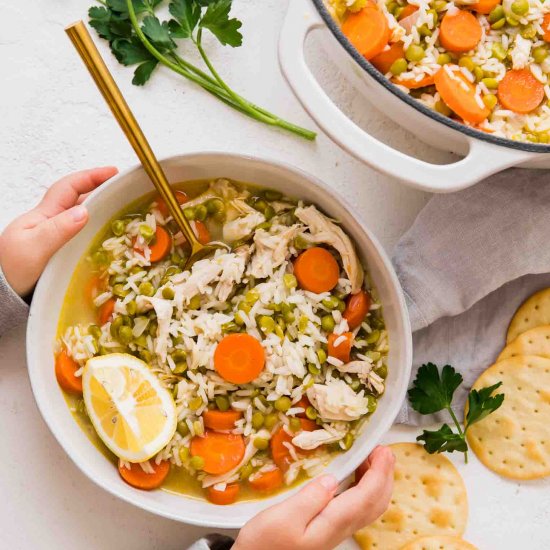 Chicken Lemon Rice Soup