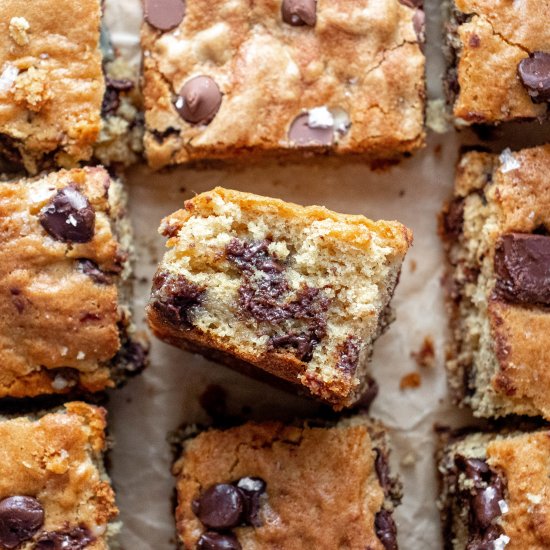 Brown Butter Banana Choc Chip Bars