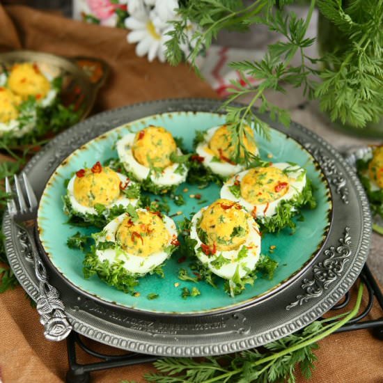 Devilled Eggs with Parsley & Quark