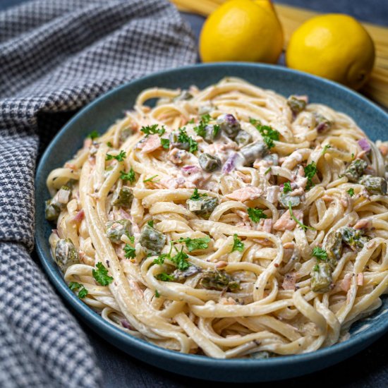 Smoked Salmon Pasta with Asparagus