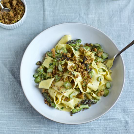 Asparagus Pasta w/ Pangrattato