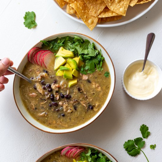 Tomatillo & Pulled Jackfruit Soup