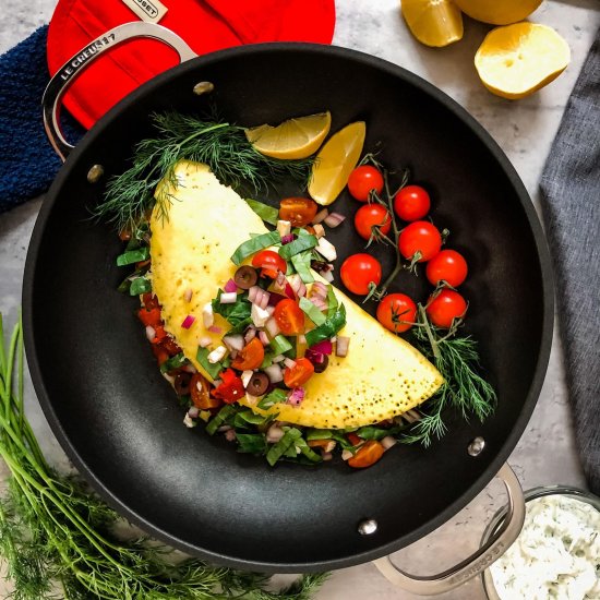 Mediterranean Veggie Omelette