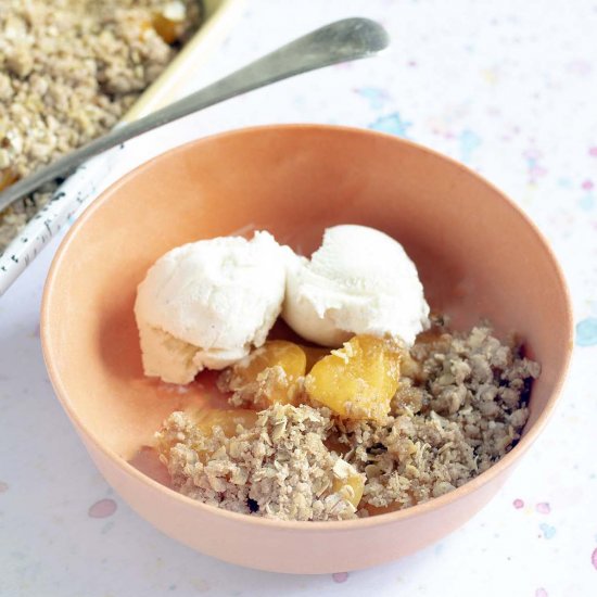 Gluten free apricot crumble