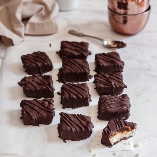 Coconut and caramel squares