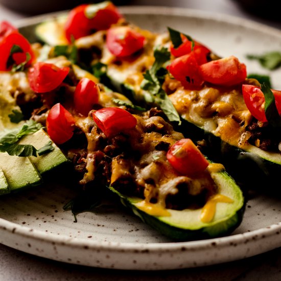 taco zucchini boats