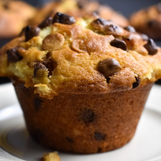 Jumbo Triple Chocolate Chip Muffins