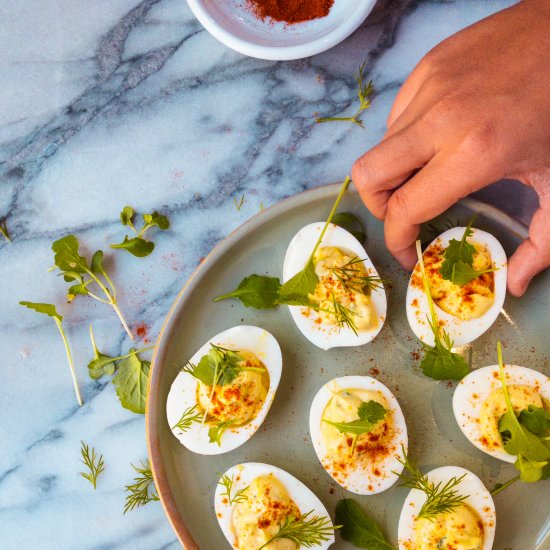 Crème Fraîche Deviled Eggs