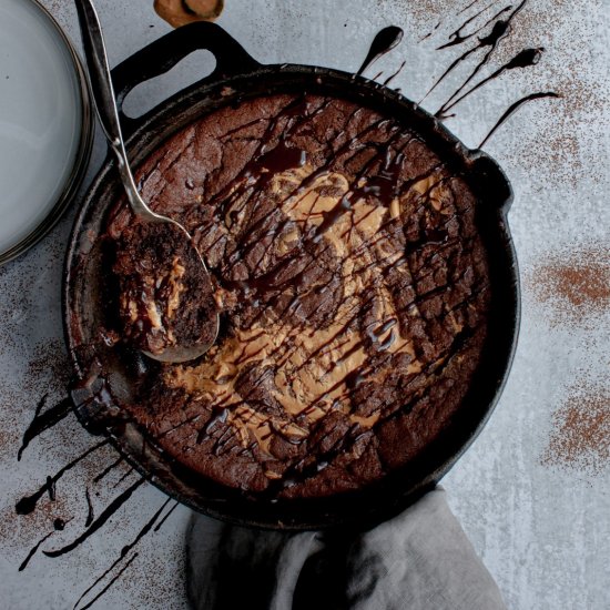 Chocolate pb skillet cookie