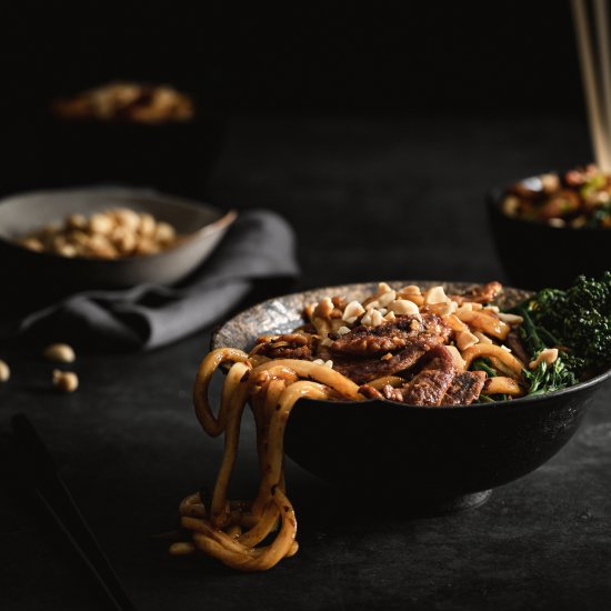 Vegan Beef & Udon Noodle Stir-Fry