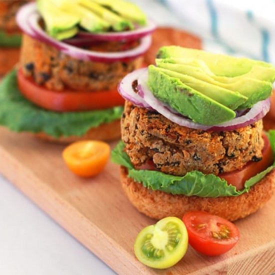 Sweet Potato & Bean Veggie Burgers