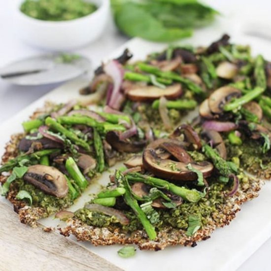 Clean Green Cauliflower Crust Pizza