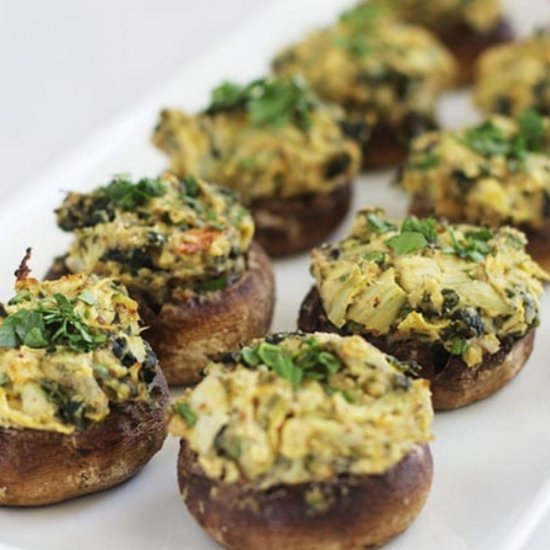 Spinach Artichoke Stuffed Mushrooms