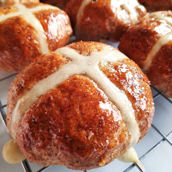 Wholemeal Apple Hot Cross Buns