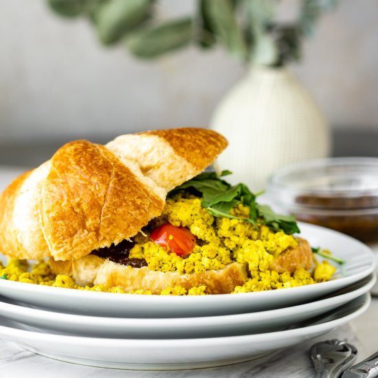 Easy Tofu Scramble with Croissants