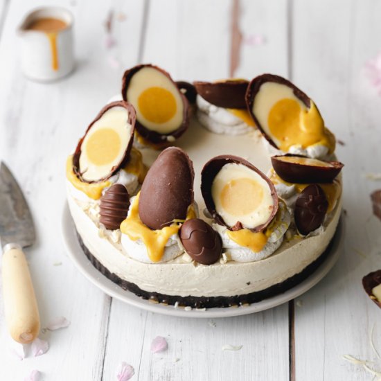 Vegan Creme Egg Cheesecake