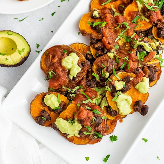 Black Bean Sweet Potato Nachos