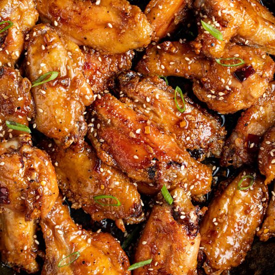 Korean sticky sesame chicken wings