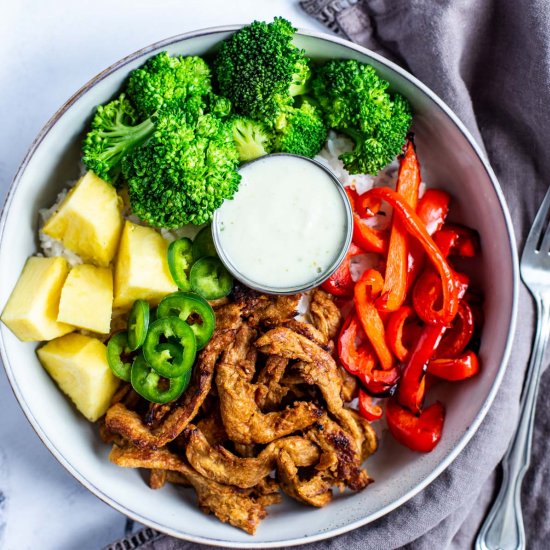 Vegan Island Teriyaki Chicken Bowls