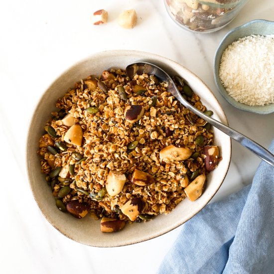 Ginger brazil nut granola