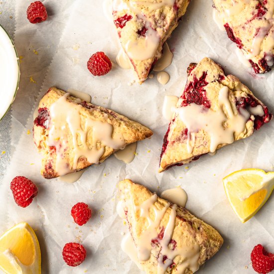 The Best Lemon Raspberry Scones