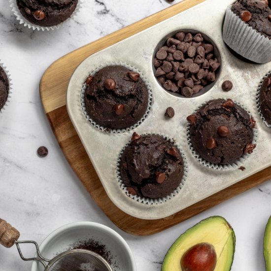 Chocolate Avocado Muffins