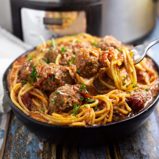 Crock Pot Spaghetti and Meatballs