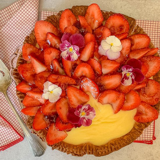 Strawberry Lemon Custard Pie