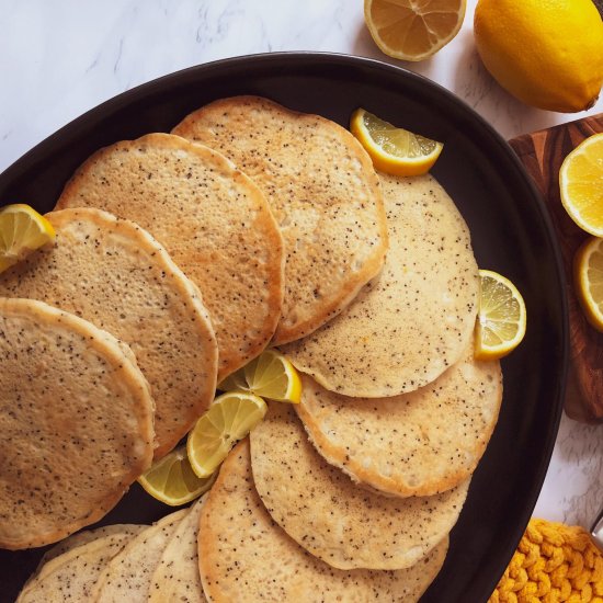 Vegan Lemon Poppyseed Pancakes