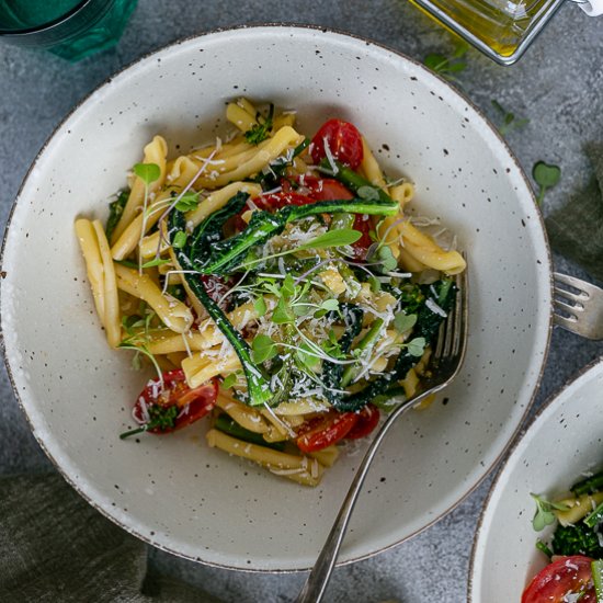 Casarecce Pasta with asparagus