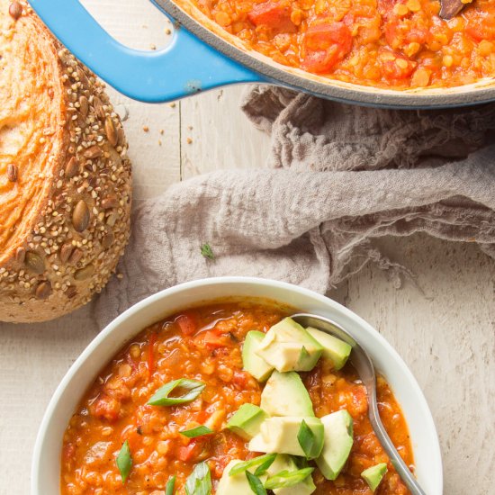 Spicy Red Lentil Chili