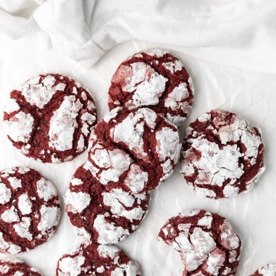 Red Velvet Crinkle Cookies