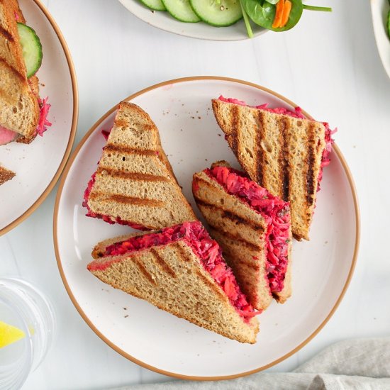 Beetroot and Pickle Sandwich