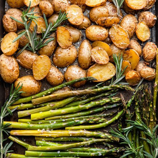 Roasted Potatoes and Asparagus