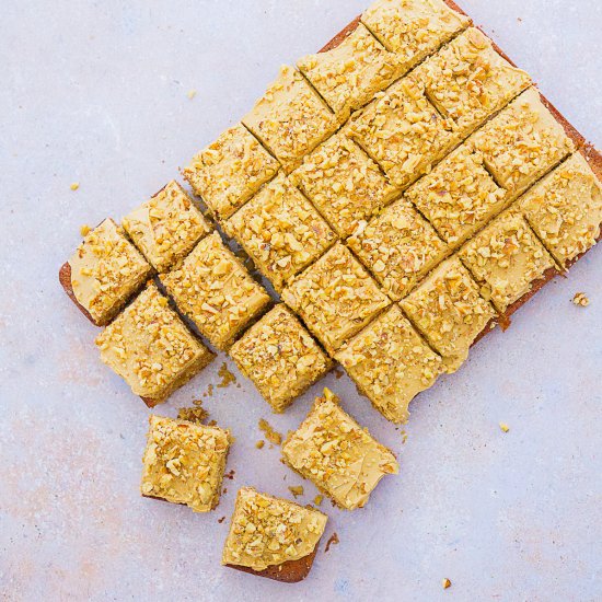 Easy Coffee & Walnut Traybake Cake