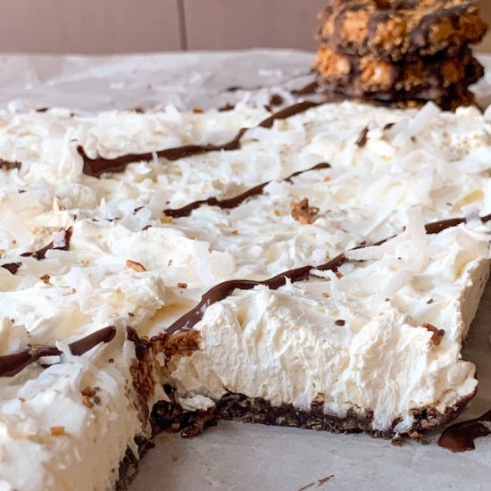 Coconut Cream Bars w/ Samoa Crust