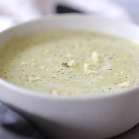 Roasted Poblano Cheddar Soup