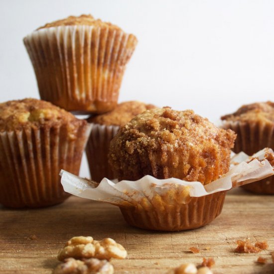 Apple Walnut Streusel Muffins