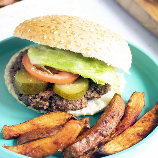 Vegan mushroom burger