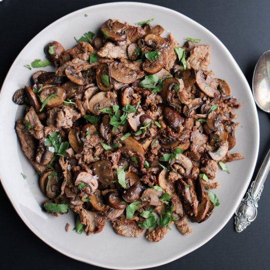 Steak with Balsamic Mushrooms