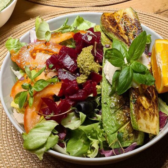 Grilled Zucchini and Beetroot Salad